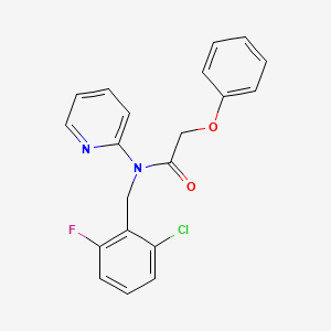 molecular formula C20H16ClFN2O2 B4517296 N-[(2-CHLORO-6-FLUOROPHENYL)METHYL]-2-PHENOXY-N-(PYRIDIN-2-YL)ACETAMIDE 