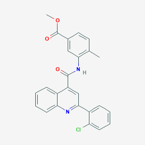 molecular formula C25H19ClN2O3 B451731 METHYL 3-({[2-(2-CHLOROPHENYL)-4-QUINOLYL]CARBONYL}AMINO)-4-METHYLBENZOATE 