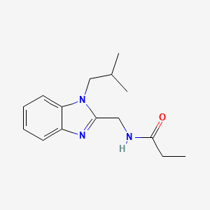 molecular formula C15H21N3O B4517325 N-{[1-(2-METHYLPROPYL)-1H-1,3-BENZODIAZOL-2-YL]METHYL}PROPANAMIDE 