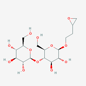 molecular formula C16H28O12 B045174 (2S,3R,4S,5S,6R)-2-[(2R,3S,4R,5R,6R)-4,5-dihydroxy-2-(hydroxymethyl)-6-[2-(oxiran-2-yl)ethoxy]oxan-3-yl]oxy-6-(hydroxymethyl)oxane-3,4,5-triol CAS No. 120593-63-7