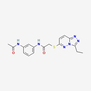 molecular formula C17H18N6O2S B4517403 N-[3-(acetylamino)phenyl]-2-[(3-ethyl[1,2,4]triazolo[4,3-b]pyridazin-6-yl)sulfanyl]acetamide 