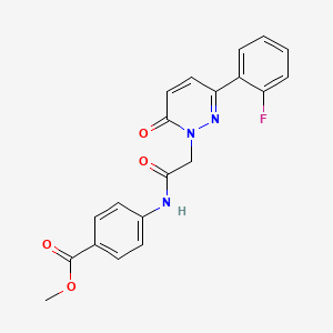 molecular formula C20H16FN3O4 B4517449 methyl 4-({[3-(2-fluorophenyl)-6-oxopyridazin-1(6H)-yl]acetyl}amino)benzoate 