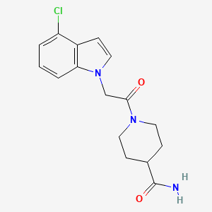 molecular formula C16H18ClN3O2 B4517484 1-[(4-chloro-1H-indol-1-yl)acetyl]piperidine-4-carboxamide 
