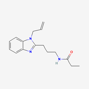 molecular formula C16H21N3O B4517491 N-{3-[1-(PROP-2-EN-1-YL)-1H-1,3-BENZODIAZOL-2-YL]PROPYL}PROPANAMIDE 