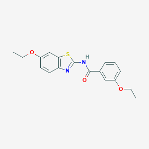 molecular formula C18H18N2O3S B451753 3-ethoxy-N-(6-ethoxy-1,3-benzothiazol-2-yl)benzamide 