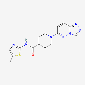 molecular formula C15H17N7OS B4517583 N-(5-methyl-1,3-thiazol-2-yl)-1-([1,2,4]triazolo[4,3-b]pyridazin-6-yl)piperidine-4-carboxamide 