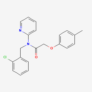 molecular formula C21H19ClN2O2 B4517616 N-[(2-CHLOROPHENYL)METHYL]-2-(4-METHYLPHENOXY)-N-(PYRIDIN-2-YL)ACETAMIDE 