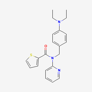 molecular formula C21H23N3OS B4517628 N-{[4-(DIETHYLAMINO)PHENYL]METHYL}-N-(PYRIDIN-2-YL)THIOPHENE-2-CARBOXAMIDE 