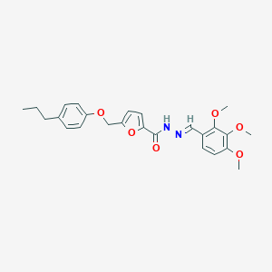 molecular formula C25H28N2O6 B451766 5-[(4-propylphenoxy)methyl]-N'-(2,3,4-trimethoxybenzylidene)-2-furohydrazide 