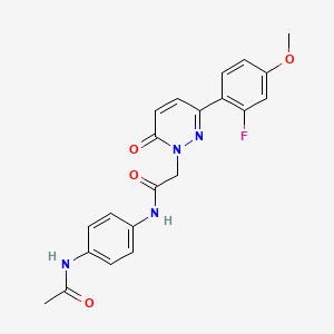 molecular formula C21H19FN4O4 B4517699 N-[4-(acetylamino)phenyl]-2-[3-(2-fluoro-4-methoxyphenyl)-6-oxopyridazin-1(6H)-yl]acetamide 