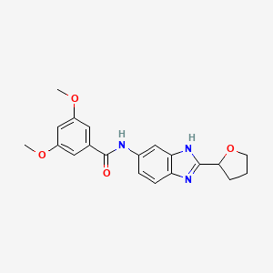 molecular formula C20H21N3O4 B4517705 3,5-dimethoxy-N-[2-(tetrahydrofuran-2-yl)-1H-benzimidazol-5-yl]benzamide 