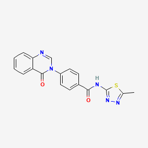molecular formula C18H13N5O2S B4517769 N-(5-methyl-1,3,4-thiadiazol-2-yl)-4-(4-oxoquinazolin-3(4H)-yl)benzamide 