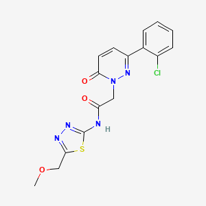 molecular formula C16H14ClN5O3S B4517776 2-[3-(2-chlorophenyl)-6-oxopyridazin-1(6H)-yl]-N-[(2E)-5-(methoxymethyl)-1,3,4-thiadiazol-2(3H)-ylidene]acetamide 