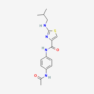 molecular formula C16H20N4O2S B4517837 N-[4-(acetylamino)phenyl]-2-(isobutylamino)-1,3-thiazole-4-carboxamide 