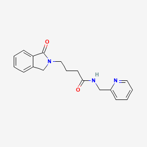 molecular formula C18H19N3O2 B4517902 4-(1-OXO-2,3-DIHYDRO-1H-ISOINDOL-2-YL)-N-[(PYRIDIN-2-YL)METHYL]BUTANAMIDE 