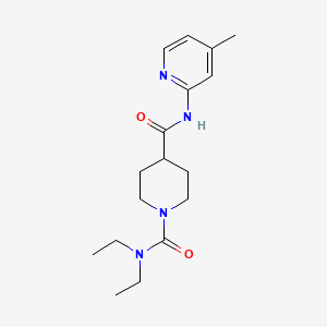 molecular formula C17H26N4O2 B4517930 N~1~,N~1~-diethyl-N~4~-(4-methylpyridin-2-yl)piperidine-1,4-dicarboxamide 