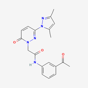 molecular formula C19H19N5O3 B4517956 N-(3-acetylphenyl)-2-(3-(3,5-dimethyl-1H-pyrazol-1-yl)-6-oxopyridazin-1(6H)-yl)acetamide 