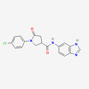 molecular formula C18H15ClN4O2 B4518043 N-1H-benzimidazol-6-yl-1-(4-chlorophenyl)-5-oxo-3-pyrrolidinecarboxamide 