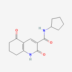 molecular formula C15H18N2O3 B4518153 N-cyclopentyl-2,5-dioxo-1,2,5,6,7,8-hexahydroquinoline-3-carboxamide 
