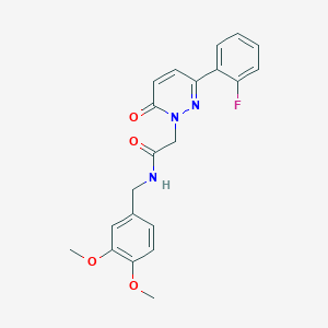 molecular formula C21H20FN3O4 B4518209 N-(3,4-dimethoxybenzyl)-2-[3-(2-fluorophenyl)-6-oxo-1(6H)-pyridazinyl]acetamide 