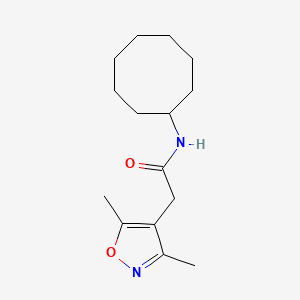 molecular formula C15H24N2O2 B4518286 N-cyclooctyl-2-(3,5-dimethyl-1,2-oxazol-4-yl)acetamide 