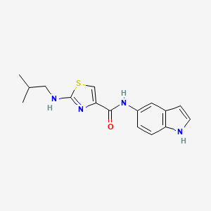 molecular formula C16H18N4OS B4518325 N-(1H-indol-5-yl)-2-(isobutylamino)-1,3-thiazole-4-carboxamide 