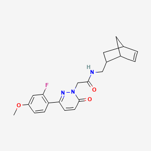 molecular formula C21H22FN3O3 B4518351 N-(bicyclo[2.2.1]hept-5-en-2-ylmethyl)-2-[3-(2-fluoro-4-methoxyphenyl)-6-oxopyridazin-1(6H)-yl]acetamide 