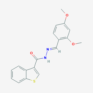 molecular formula C18H16N2O3S B451837 N'-[(E)-(2,4-dimethoxyphenyl)methylidene]-1-benzothiophene-3-carbohydrazide 