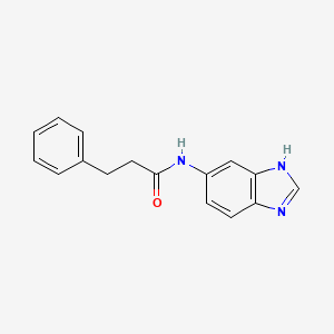 molecular formula C16H15N3O B4518370 N-(1H-benzimidazol-5-yl)-3-phenylpropanamide 