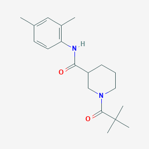 molecular formula C19H28N2O2 B4518384 N-(2,4-dimethylphenyl)-1-(2,2-dimethylpropanoyl)piperidine-3-carboxamide 