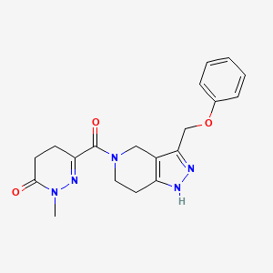 molecular formula C19H21N5O3 B4518408 2-Methyl-6-[3-(phenoxymethyl)-1,4,6,7-tetrahydropyrazolo[4,3-c]pyridine-5-carbonyl]-4,5-dihydropyridazin-3-one 