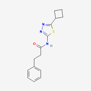 molecular formula C15H17N3OS B4518424 N-(5-cyclobutyl-1,3,4-thiadiazol-2-yl)-3-phenylpropanamide 