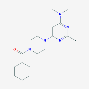 molecular formula C18H29N5O B4518670 6-(4-Cyclohexanecarbonylpiperazin-1-YL)-N,N,2-trimethylpyrimidin-4-amine 