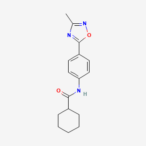 molecular formula C16H19N3O2 B4518862 N-[4-(3-methyl-1,2,4-oxadiazol-5-yl)phenyl]cyclohexanecarboxamide 