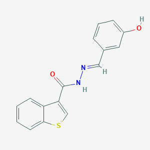 molecular formula C16H12N2O2S B451900 N'-(3-hydroxybenzylidene)-1-benzothiophene-3-carbohydrazide 