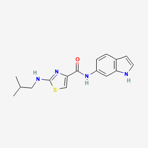 molecular formula C16H18N4OS B4519009 N-(1H-indol-6-yl)-2-(isobutylamino)-1,3-thiazole-4-carboxamide 