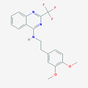 molecular formula C19H18F3N3O2 B4519071 N-[2-(3,4-dimethoxyphenyl)ethyl]-2-(trifluoromethyl)-4-quinazolinamine 