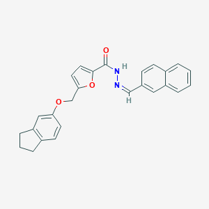 molecular formula C26H22N2O3 B451908 5-[(2,3-DIHYDRO-1H-INDEN-5-YLOXY)METHYL]-N'~2~-[(Z)-1-(2-NAPHTHYL)METHYLIDENE]-2-FUROHYDRAZIDE 