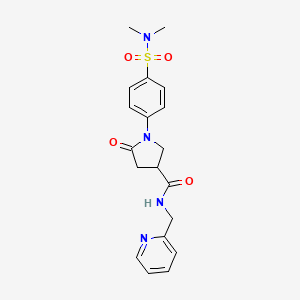 molecular formula C19H22N4O4S B4519088 1-[4-(dimethylsulfamoyl)phenyl]-5-oxo-N-(pyridin-2-ylmethyl)pyrrolidine-3-carboxamide 