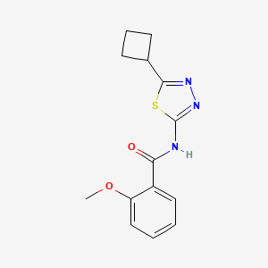molecular formula C14H15N3O2S B4519115 N-(5-cyclobutyl-1,3,4-thiadiazol-2-yl)-2-methoxybenzamide 