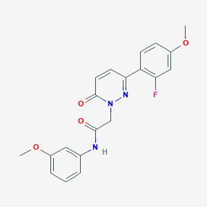 molecular formula C20H18FN3O4 B4519125 2-[3-(2-fluoro-4-methoxyphenyl)-6-oxopyridazin-1(6H)-yl]-N-(3-methoxyphenyl)acetamide 