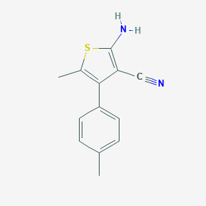 molecular formula C13H12N2S B451914 2-Amino-5-methyl-4-(4-methylphenyl)thiophene-3-carbonitrile CAS No. 438613-84-4