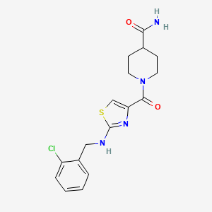 molecular formula C17H19ClN4O2S B4519270 1-({2-[(2-chlorobenzyl)amino]-1,3-thiazol-4-yl}carbonyl)-4-piperidinecarboxamide 