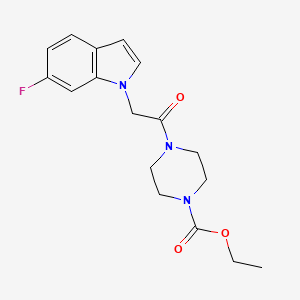 molecular formula C17H20FN3O3 B4519297 ethyl 4-[(6-fluoro-1H-indol-1-yl)acetyl]piperazine-1-carboxylate 
