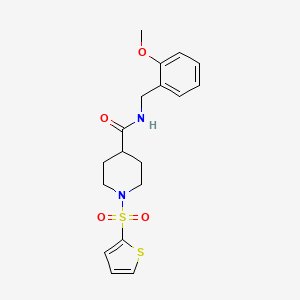 molecular formula C18H22N2O4S2 B4519344 N-(2-methoxybenzyl)-1-(2-thienylsulfonyl)-4-piperidinecarboxamide 