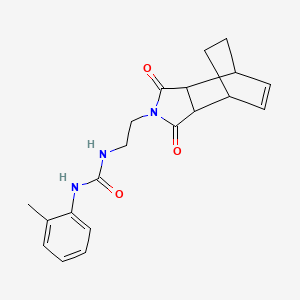 molecular formula C20H23N3O3 B4519418 N-[2-(1,3-dioxo-1,3,3a,4,7,7a-hexahydro-2H-4,7-ethanoisoindol-2-yl)ethyl]-N'-(2-methylphenyl)urea 