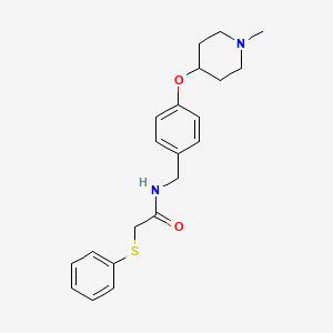 molecular formula C21H26N2O2S B4519478 N-{4-[(1-methyl-4-piperidinyl)oxy]benzyl}-2-(phenylthio)acetamide 