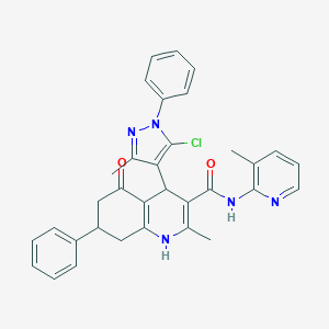4-(5-chloro-3-methyl-1-phenyl-1H-pyrazol-4-yl)-2-methyl-N-(3-methyl-2-pyridinyl)-5-oxo-7-phenyl-1,4,5,6,7,8-hexahydro-3-quinolinecarboxamide