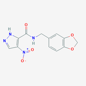 N-(1,3-benzodioxol-5-ylmethyl)-4-nitro-1H-pyrazole-3-carboxamide