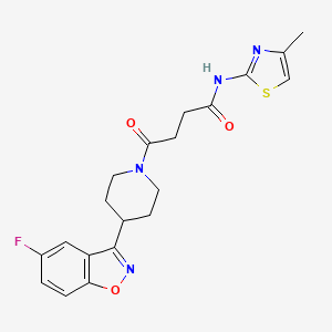 molecular formula C20H21FN4O3S B4519649 4-[4-(5-fluoro-1,2-benzoxazol-3-yl)piperidin-1-yl]-N-[(2Z)-4-methyl-1,3-thiazol-2(3H)-ylidene]-4-oxobutanamide 